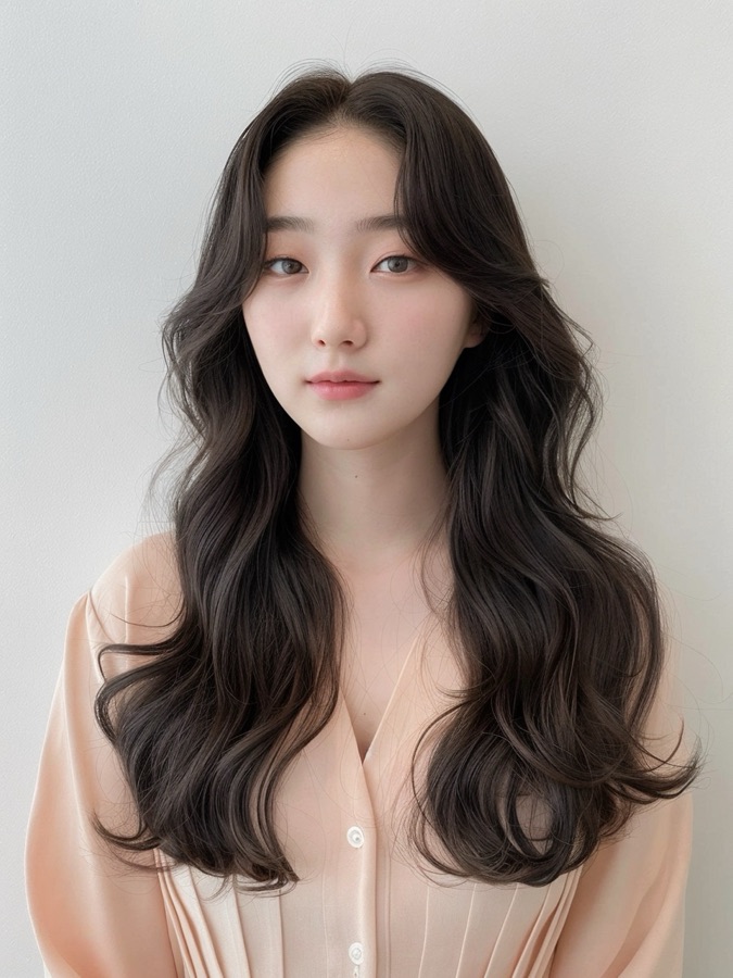 Glossy brunette waves